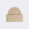 Berretto in cashmere a coste, beige