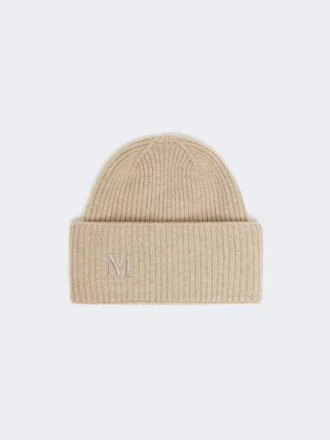 Berretto in cashmere a coste, beige Berretto in cashmere a coste, beige