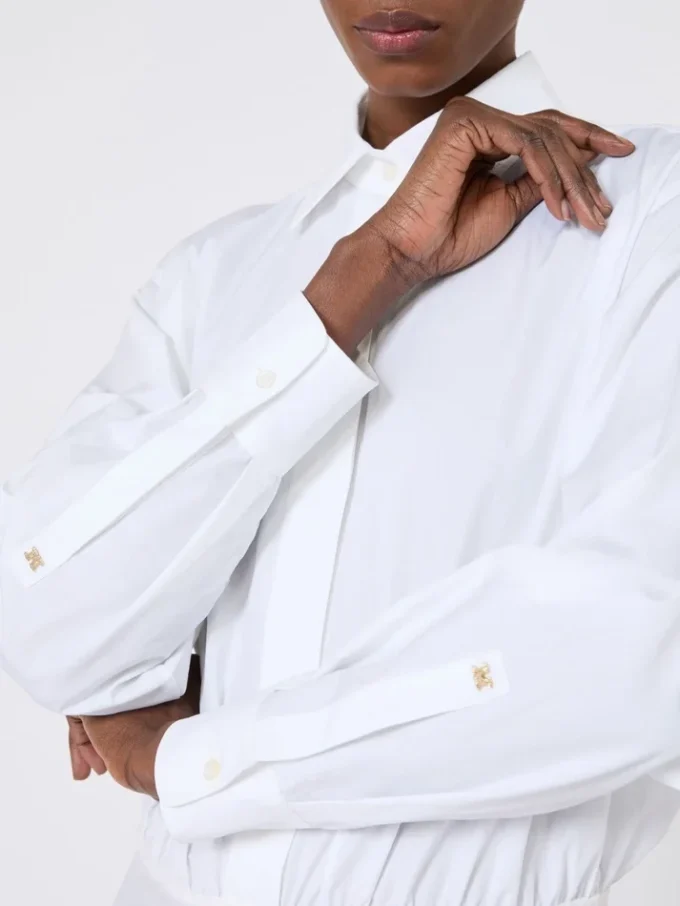 Body camicia in popeline, bianco ottico Body camicia in popeline, bianco ottico