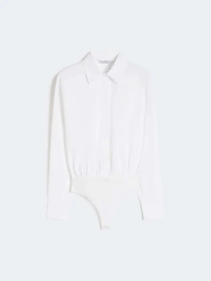 Body camicia in popeline, bianco ottico Body camicia in popeline, bianco ottico