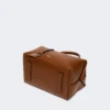 Borsa a bombetta media in pelle naturale, marrone ambra