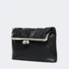 Borsa a busta Pasticcino in nappa lucida, blu oltremare