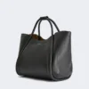 Borsa a mano in pelle Marine, nera Borsa a mano in pelle Marine, nera