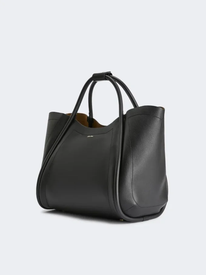 Borsa a mano in pelle Marine, nera Borsa a mano in pelle Marine, nera