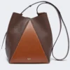Borsa a secchiello media, color cacao