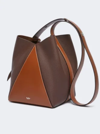 Borsa a secchiello media, color cacao
