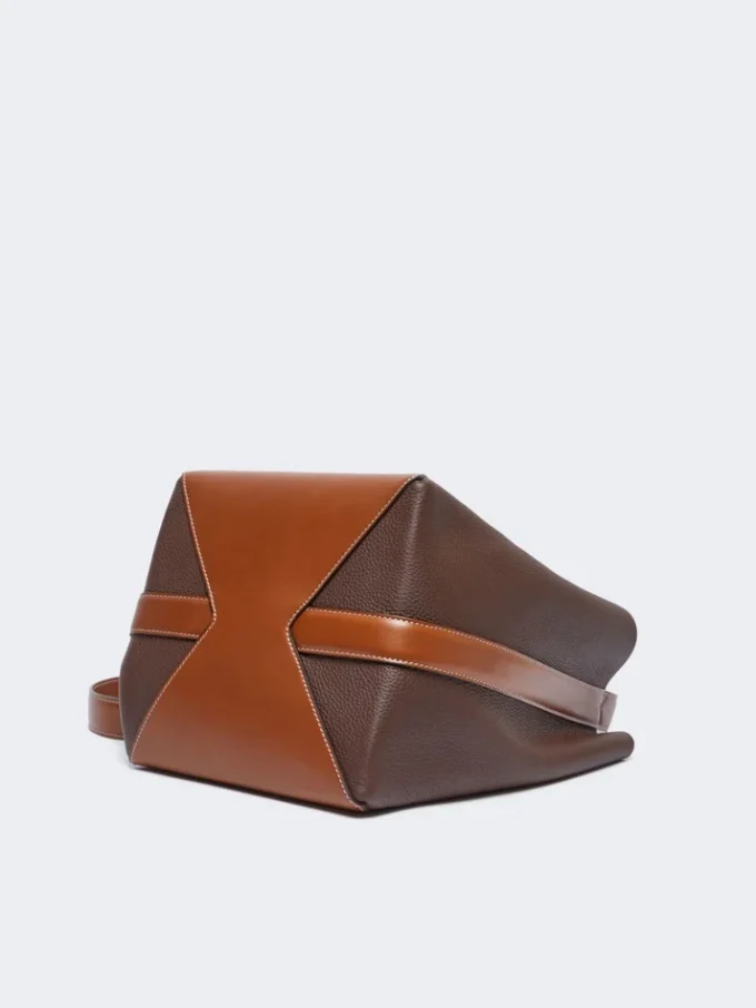 Borsa a secchiello media, color cacao