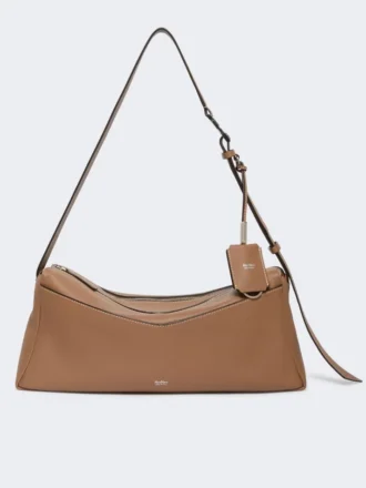 Borsa a tracolla media in pelle, marrone