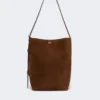 Borsa Archetipo piccola in pelle crosta, marrone scuro Borsa Archetipo piccola in pelle crosta, marrone scuro