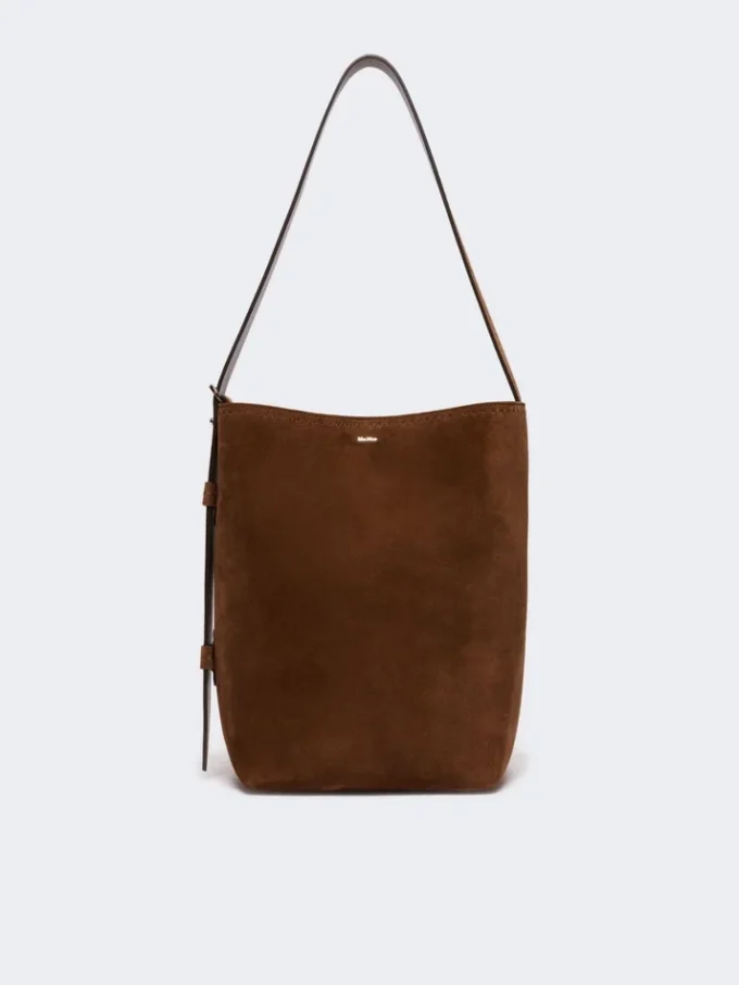 Borsa Archetipo piccola in pelle crosta, marrone scuro Borsa Archetipo piccola in pelle crosta, marrone scuro