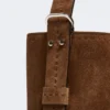 Borsa Archetipo piccola in pelle crosta, marrone scuro Borsa Archetipo piccola in pelle crosta, marrone scuro