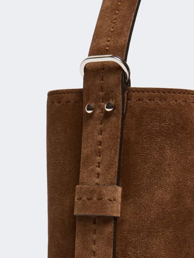 Borsa Archetipo piccola in pelle crosta, marrone scuro Borsa Archetipo piccola in pelle crosta, marrone scuro