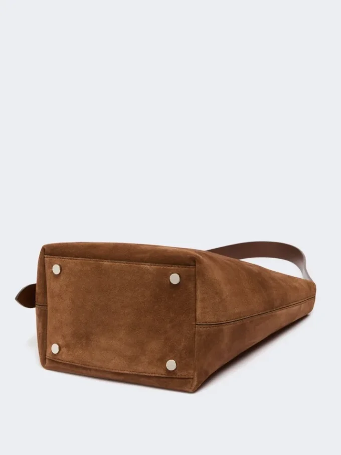 Borsa Archetipo piccola in pelle crosta, marrone scuro Borsa Archetipo piccola in pelle crosta, marrone scuro