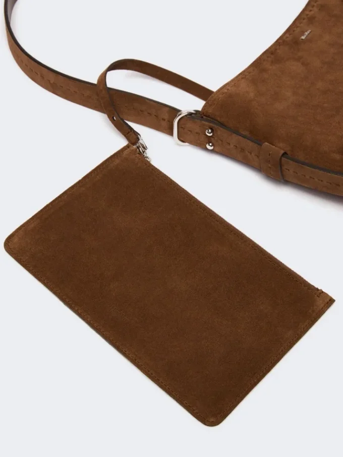 Borsa Archetipo piccola in pelle crosta, marrone scuro Borsa Archetipo piccola in pelle crosta, marrone scuro