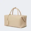 Borsa Boston grande in pelle con stampa coccodrillo, color ghiaccio Borsa Boston grande in pelle con stampa coccodrillo, color ghiaccio