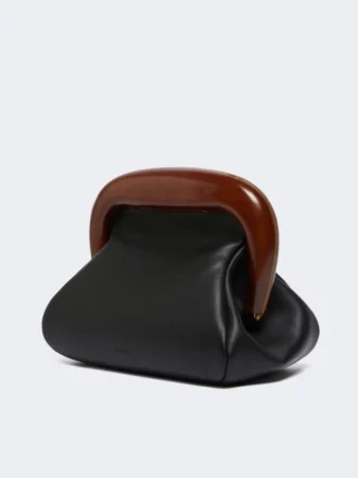 Borsa Bouba in pelle, media, nera