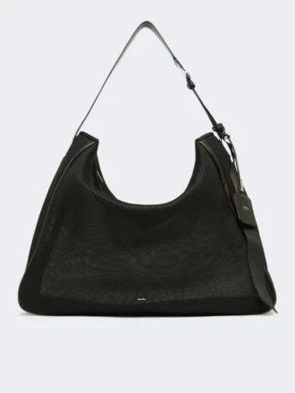 Borsa extra-large in rete tecnica, nera