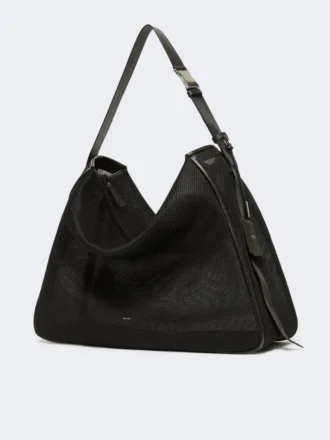 Borsa extra-large in rete tecnica, nera