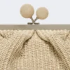 Borsa grande a forma di pasticcino effetto rafia, tortora Borsa grande a forma di pasticcino effetto rafia, tortora