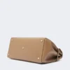Borsa grande in cashmere e pelle, marrone Borsa grande in cashmere e pelle, marrone