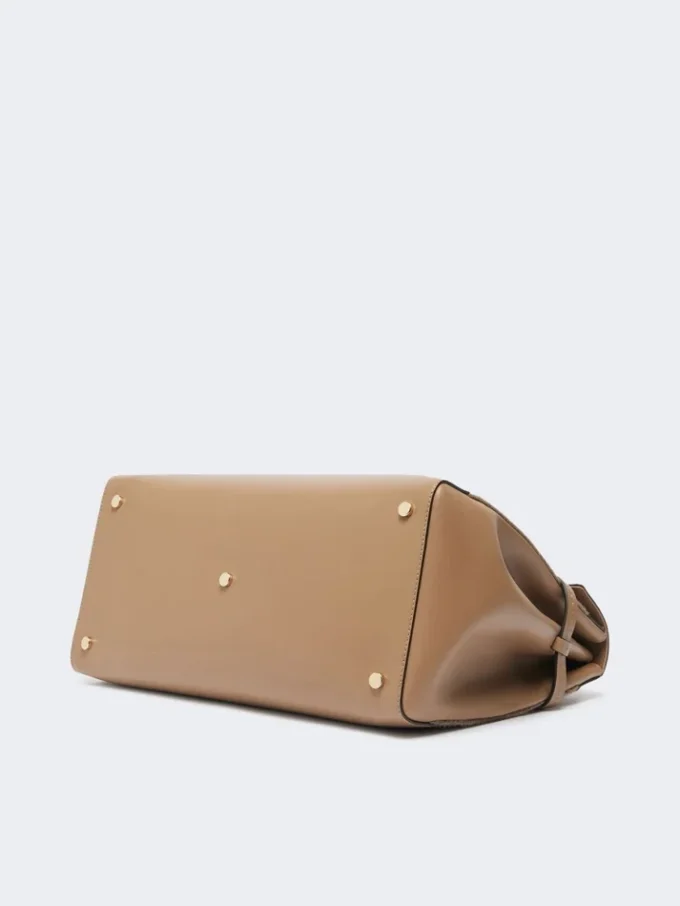 Borsa grande in cashmere e pelle, marrone Borsa grande in cashmere e pelle, marrone