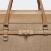 Borsa grande in cashmere e pelle, marrone Borsa grande in cashmere e pelle, marrone