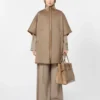 Borsa grande in cashmere e pelle, marrone Borsa grande in cashmere e pelle, marrone