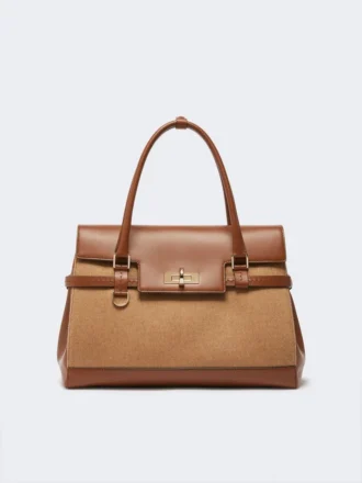 Borsa in pelle color cammello, cammello