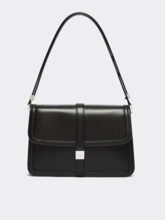 Borsa in pelle naturale, nera