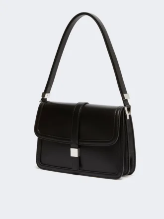 Borsa in pelle naturale, nera