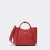 Borsa marina extra-piccola in intreccio a canestro effetto rafia, rossa Borsa marina extra-piccola in intreccio a canestro effetto rafia, rossa