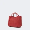 Borsa marina extra-piccola in intreccio a canestro effetto rafia, rossa Borsa marina extra-piccola in intreccio a canestro effetto rafia, rossa