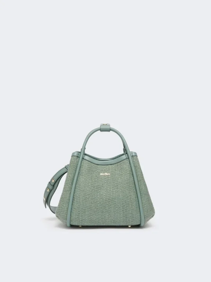 Borsa marina extra-piccola in intreccio a canestro effetto rafia, verde salvia Borsa marina extra-piccola in intreccio a canestro effetto rafia, verde salvia