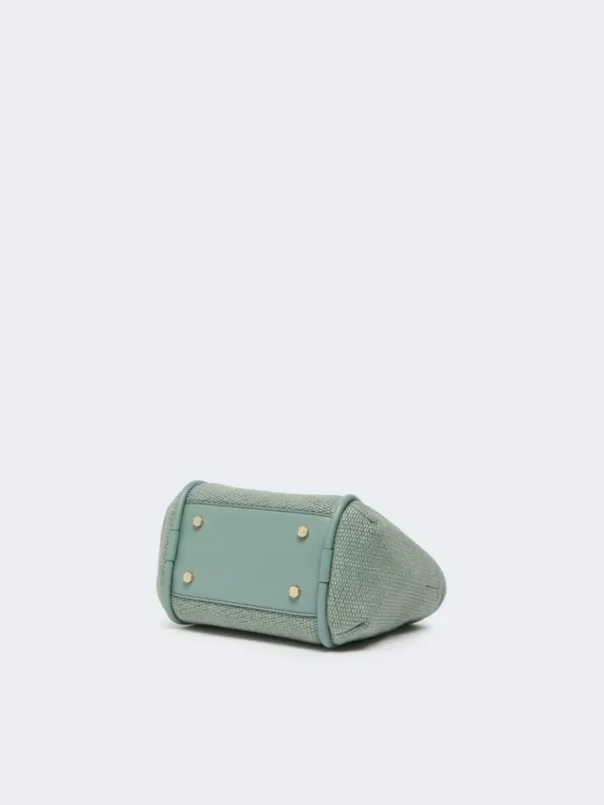 Borsa marina extra-piccola in intreccio a canestro effetto rafia, verde salvia Borsa marina extra-piccola in intreccio a canestro effetto rafia, verde salvia
