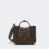 Borsa marina extra-piccola in intreccio a rombi, marrone scuro Borsa marina extra-piccola in intreccio a rombi, marrone scuro