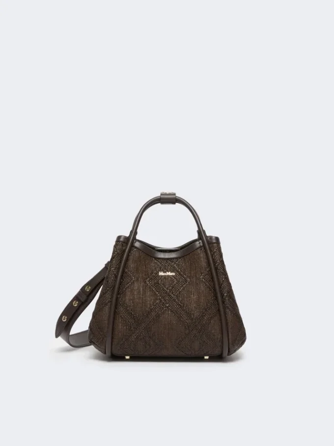 Borsa marina extra-piccola in intreccio a rombi, marrone scuro Borsa marina extra-piccola in intreccio a rombi, marrone scuro
