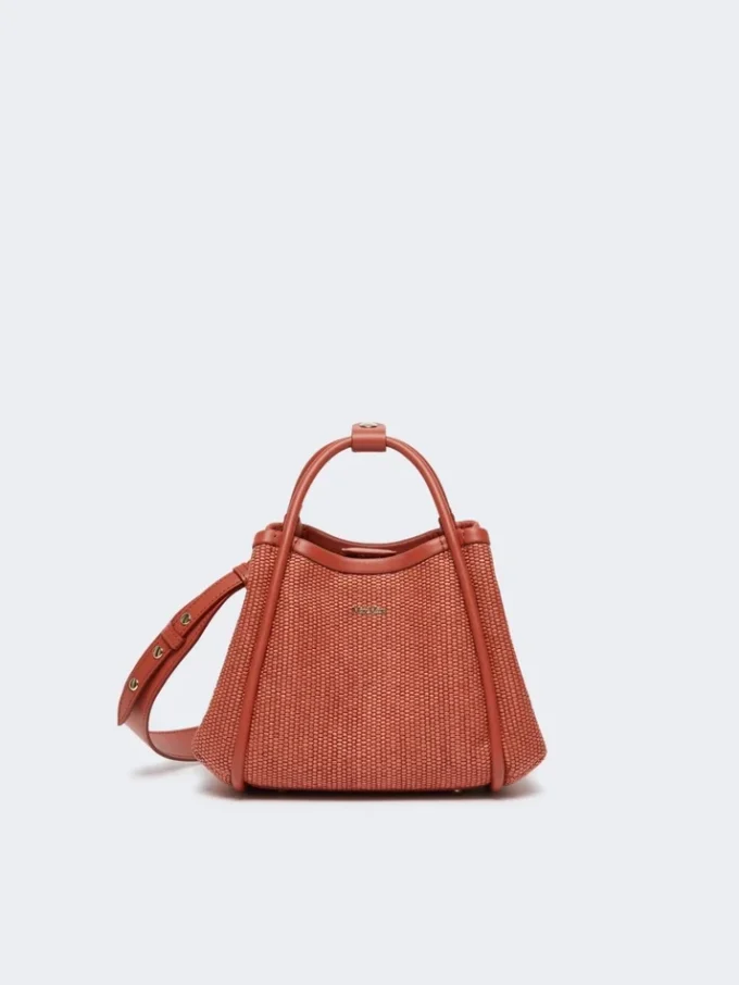 Borsa marina extra-small effetto rafia intrecciata, color terracotta Borsa marina extra-small effetto rafia intrecciata, color terracotta