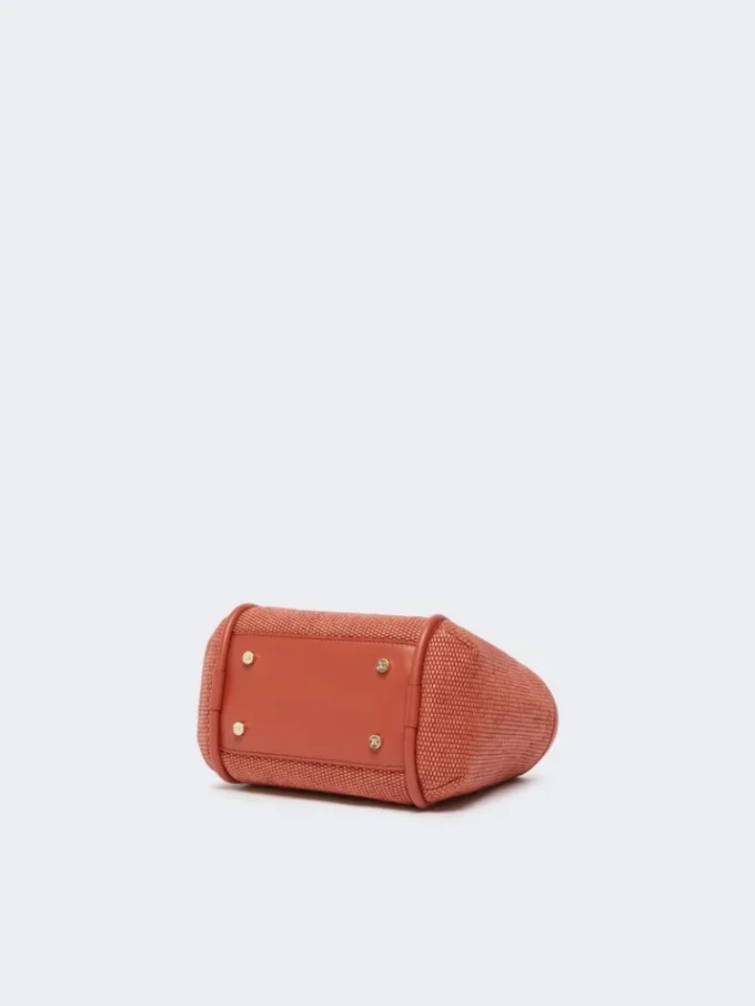 Borsa marina extra-small effetto rafia intrecciata, color terracotta Borsa marina extra-small effetto rafia intrecciata, color terracotta