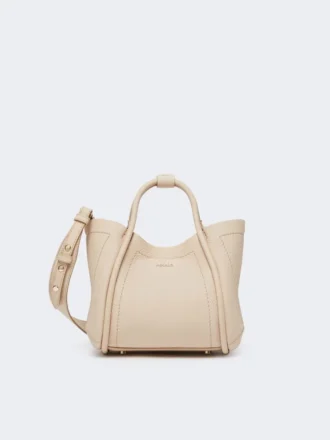 Borsa marina in pelle extra-small, color ghiaccio