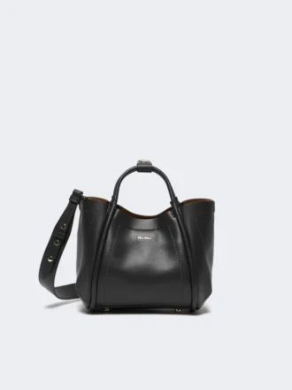 Borsa marina in pelle extra-small, nera