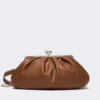 Borsa Pasticcino grande in pelle di montone, color tabacco