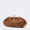 Borsa Pasticcino grande in pelle di montone, color tabacco