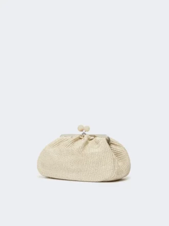 Borsa Pasticcino media effetto rafia, tortora