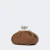 Borsa Pasticcino media in nappa lucida, color tabacco