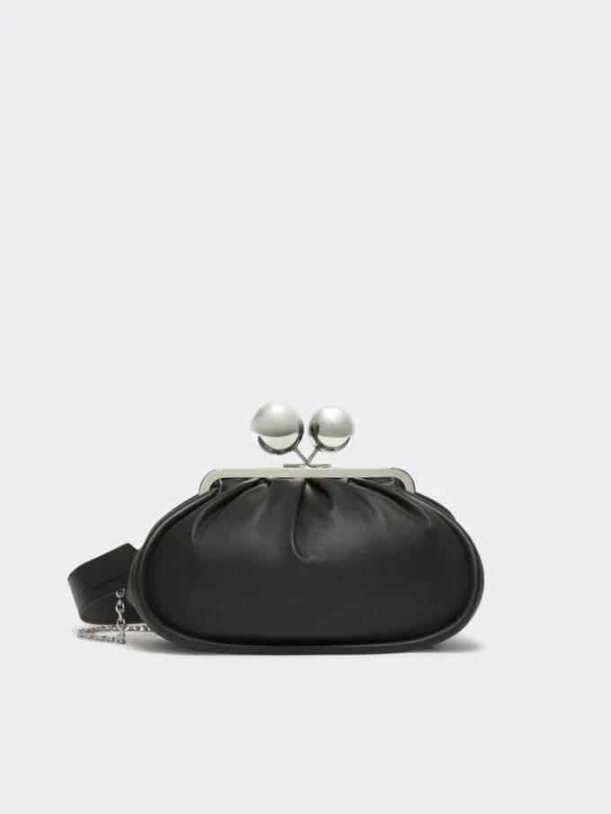 Borsa Pasticcino media in nappa lucida, nera
