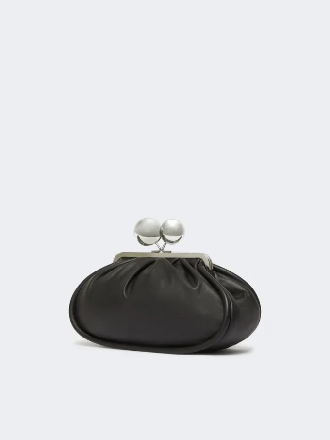 Borsa Pasticcino media in nappa lucida, nera