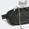 Borsa Pasticcino media in nappa lucida, nera