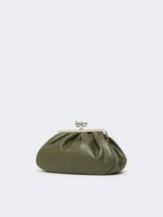Borsa Pasticcino media in pelle di montone, verde scuro
