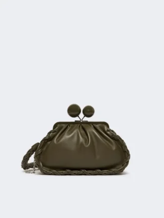 Borsa Pasticcino media in pelle nappa, kaki