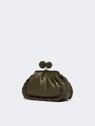 Borsa Pasticcino media in pelle nappa, kaki